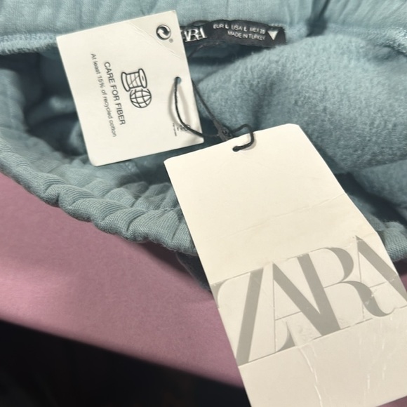 Zara Women’s Fleece Drawstring Midi Skirt Sage Green Size Large NEW - Picture 15 of 15